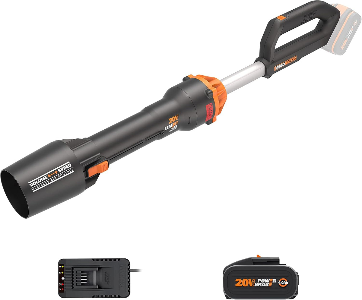Soplador de hojas WG543E, 20 V, 1,7 kg, inalámbrico, para el jardín, WORX