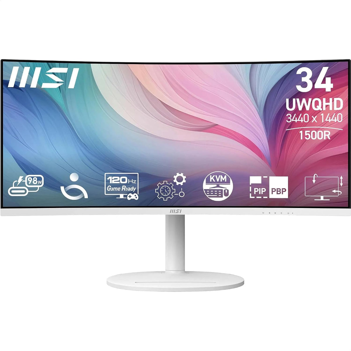 Monitores UWQHD 1500R, 75 mm, 34 pouces, 120 Hz, regulable, MSI
