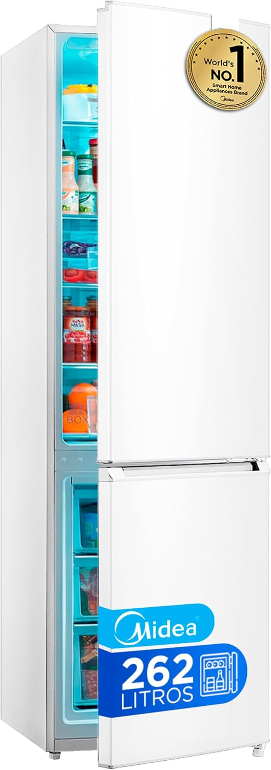 Frigorífico combi, 177 × 55 × 57 cm, 197 L, blanco, Midea