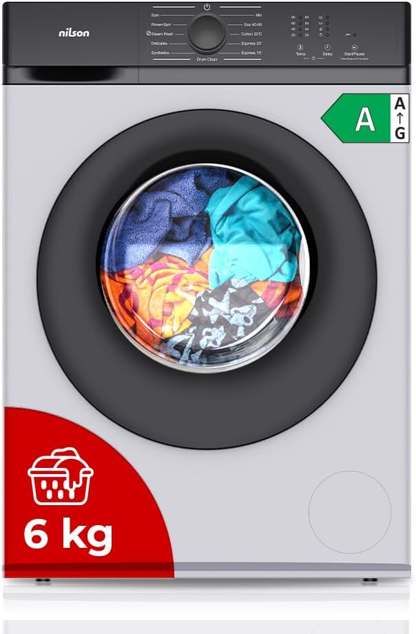 Lavadora NL6200AI, 6 kg, 1600 W, blanco, NILSON