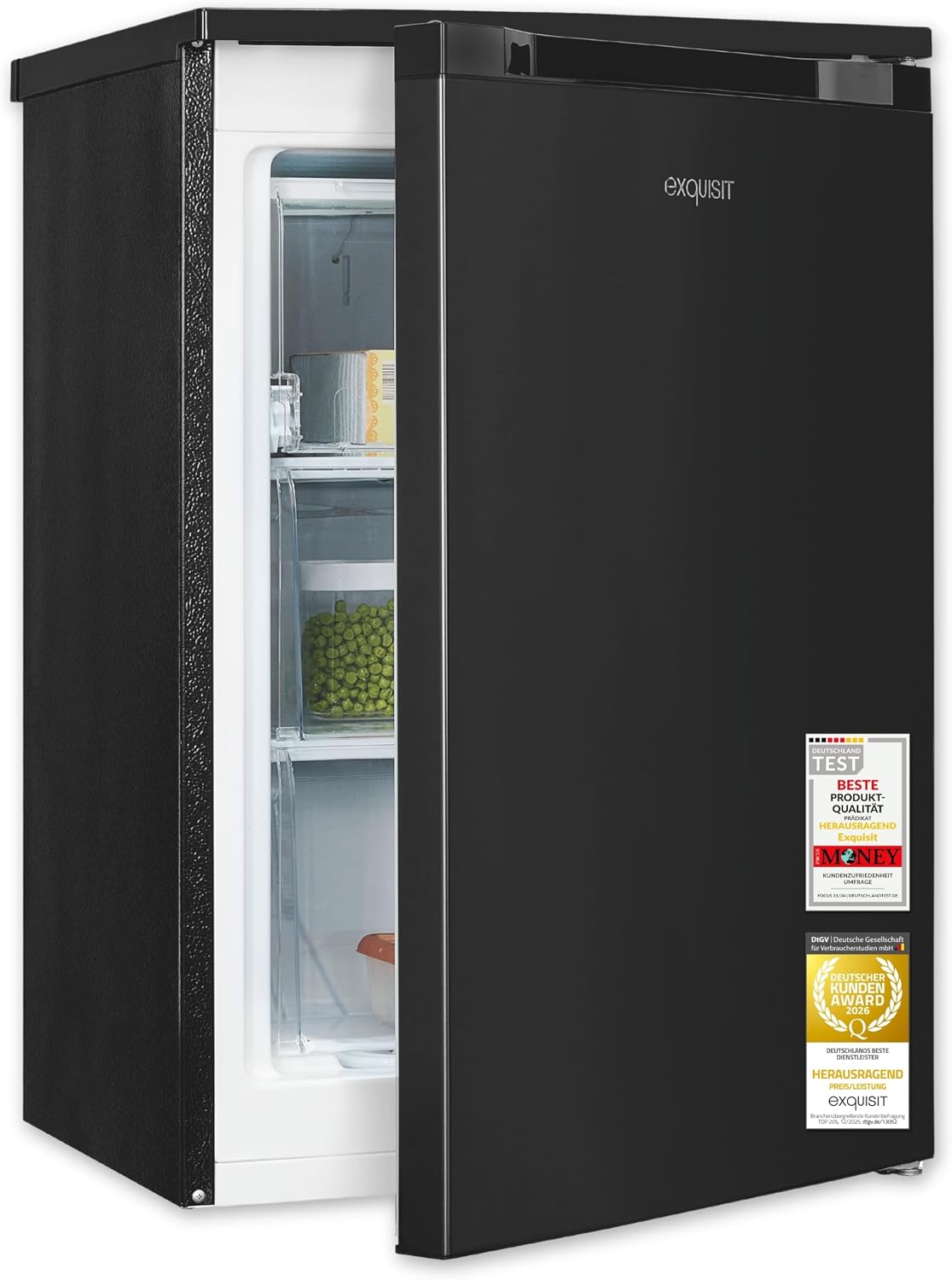 Congelador GS581-051C, 84,5 × 54,9 × 55,7 cm, con cajones, Exquisit