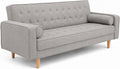 Sofá, 214 × 82 × 85 cm, madera, gris, para el dormitorio, para el salón, SWEET SOFA