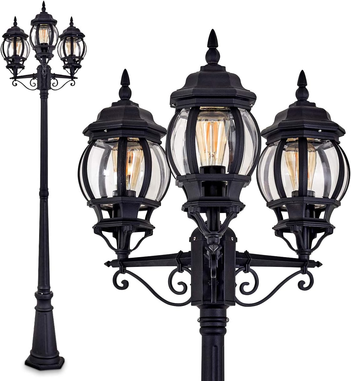 Farolas, 54 cm, metal, negro, hofstein