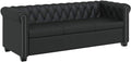 VidaXL sofá, 200,5 × 76 × 70 cm, cuero, negro