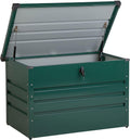Beliani arcón de exterior, 62 cm, 300 L, acero, verde
