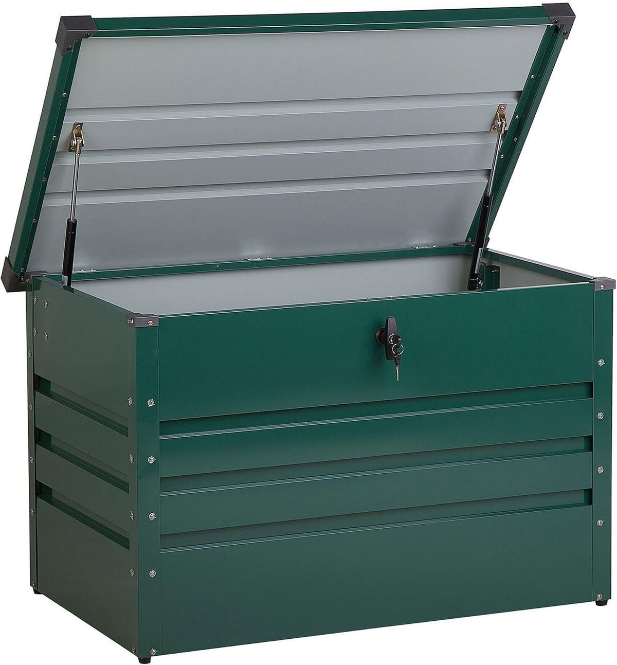 Beliani arcón de exterior, 62 cm, 300 L, acero, verde