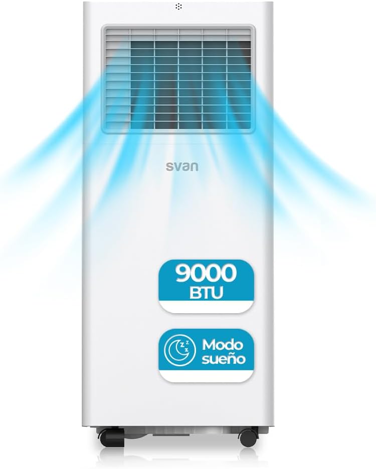 Aire acondicionado SAAP900F, 9000 BTU, con iluminación LED, con mando a distancia, SVAN