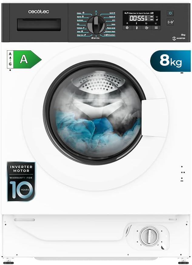 Cecotec 1400RPM lavadora, 8 kg, regulable