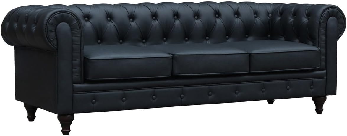 Sofá, 208 × 82 × 70 cm, negro, para el jardín, Habitat et Jardin